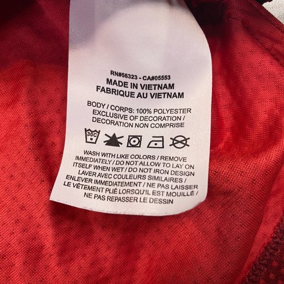 Nike Tiger Woods Collarless Blade Golf Polo Red Dri Fit Medium M - Picture 5 of 9